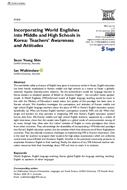 (PDF) Incorporating World Englishes into Middle and High Schools in ...