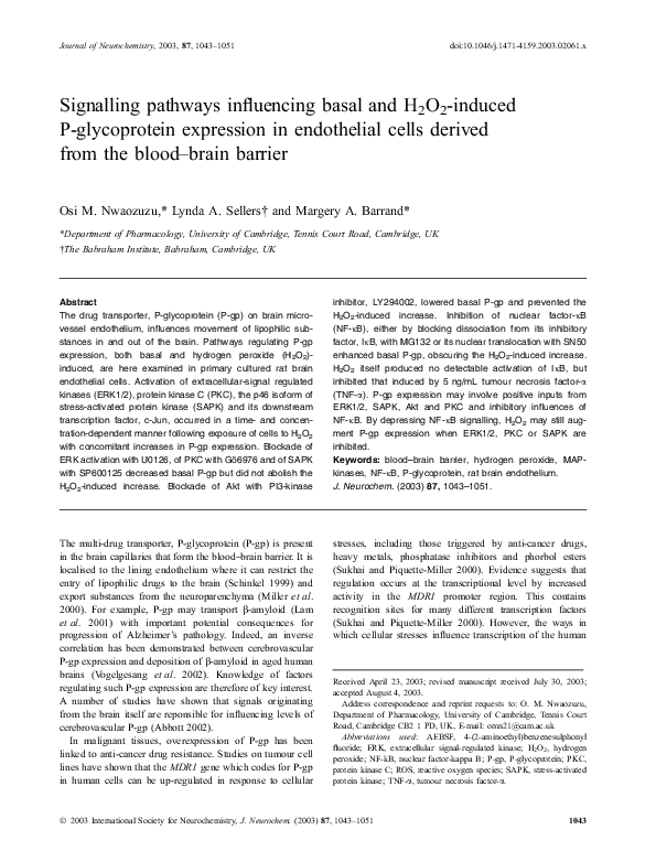 (PDF) Signalling pathways influencing basal and H2O2-induced P ...