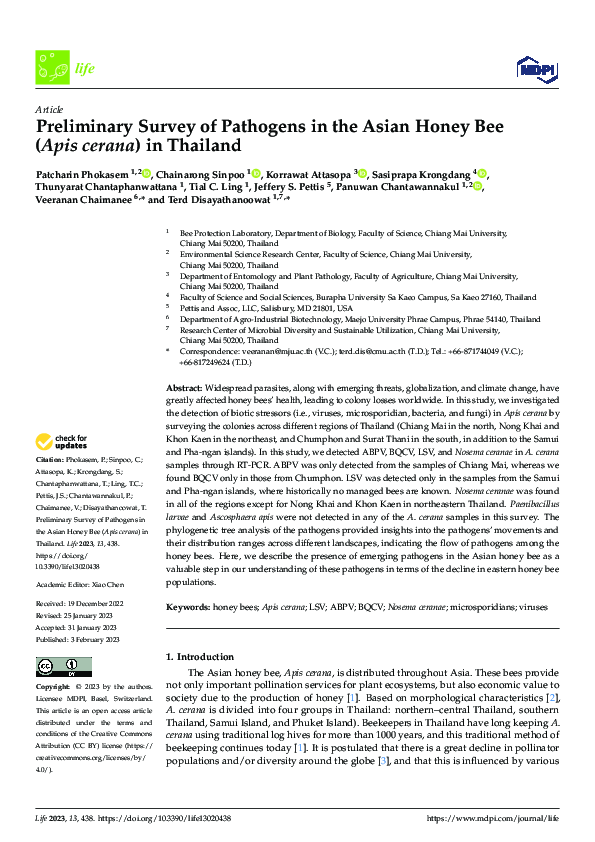 (PDF) Preliminary Survey of Pathogens in the Asian Honey Bee (Apis ...