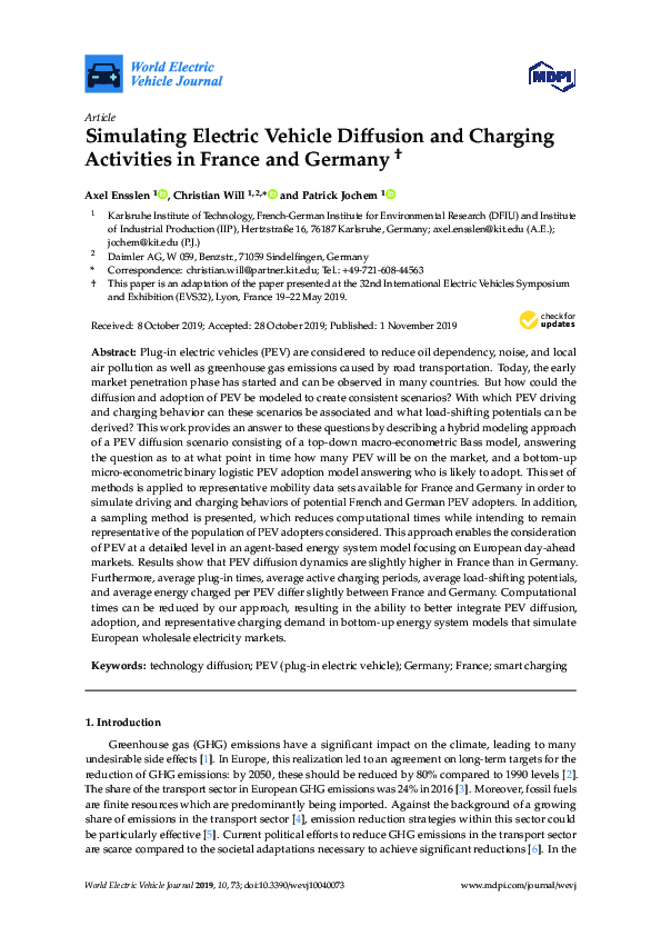 (PDF) Simulating Electric Vehicle Diffusion and Charging Activities in ...