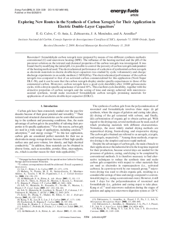 (PDF) Exploring New Routes in the Synthesis of Carbon Xerogels for ...