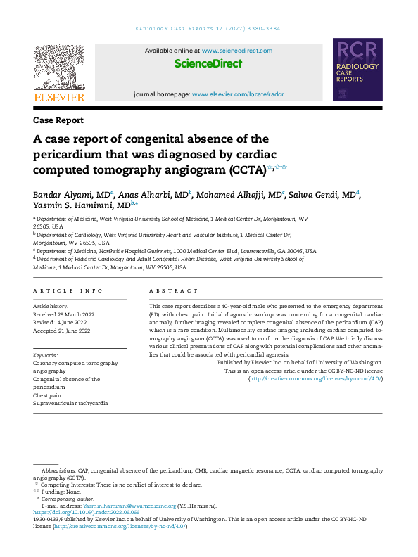 (PDF) A case report of congenital absence of the pericardium that was ...