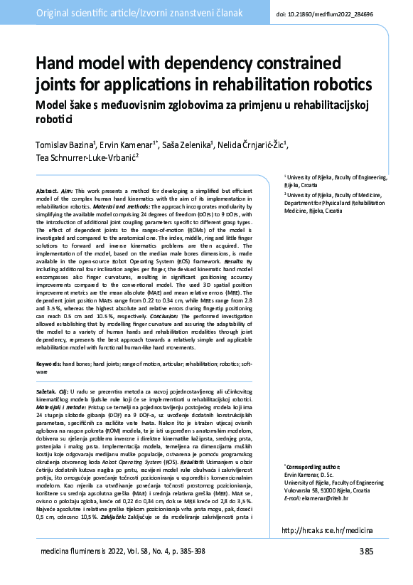 (PDF) Hand model with dependency constrained joints for applications in ...