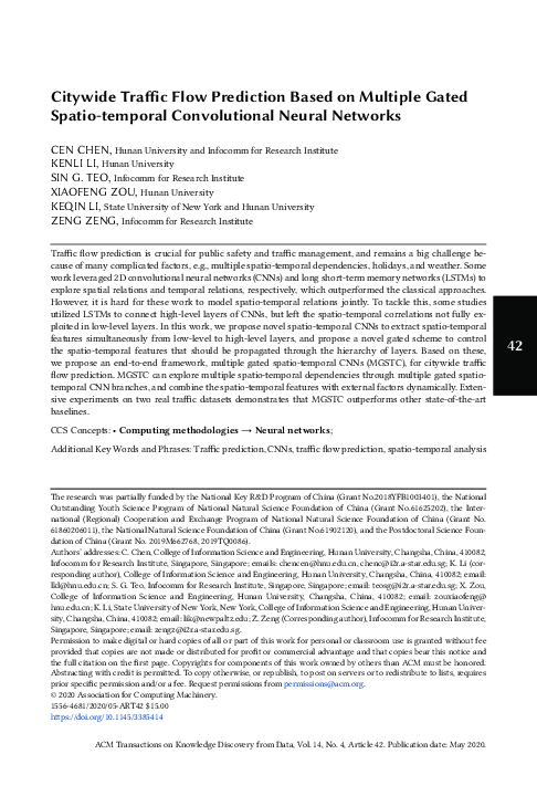 (PDF) Citywide Traffic Flow Prediction Based on Multiple Gated Spatio ...