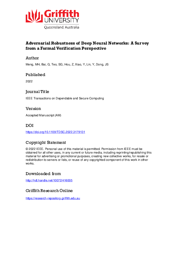 (PDF) Adversarial Robustness of Deep Neural Networks: A Survey from a ...