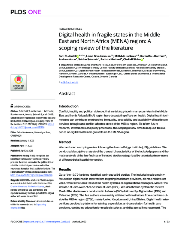 (PDF) Digital health in fragile states in the Middle East and North ...