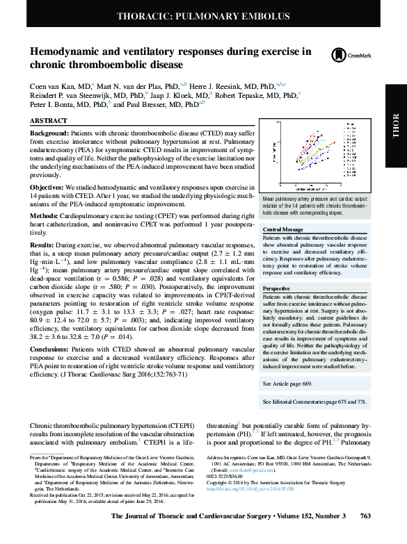 (PDF) Hemodynamic and ventilatory responses during exercise in chronic ...