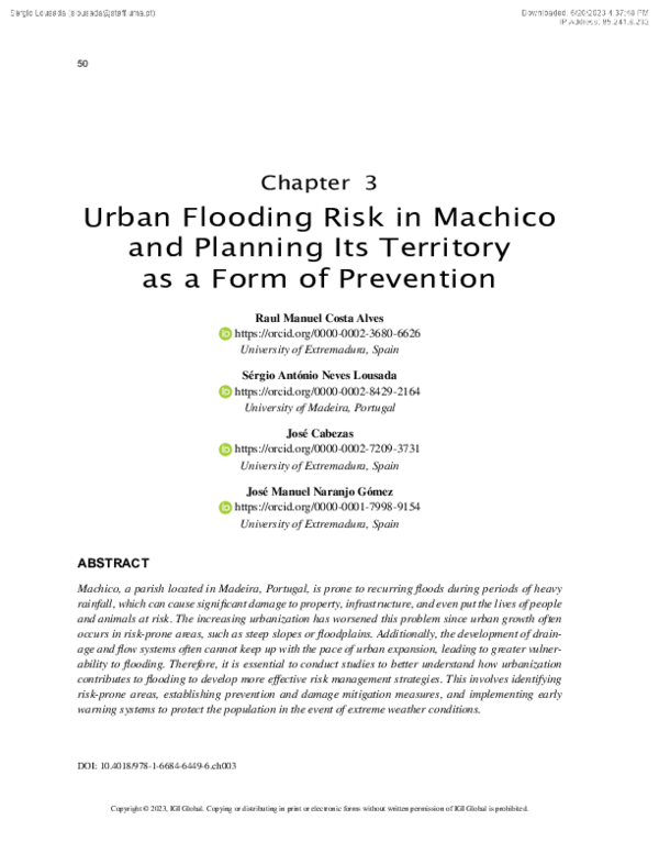 (PDF) Urban Flooding Risk in Machico and Planning Its Territory as a ...