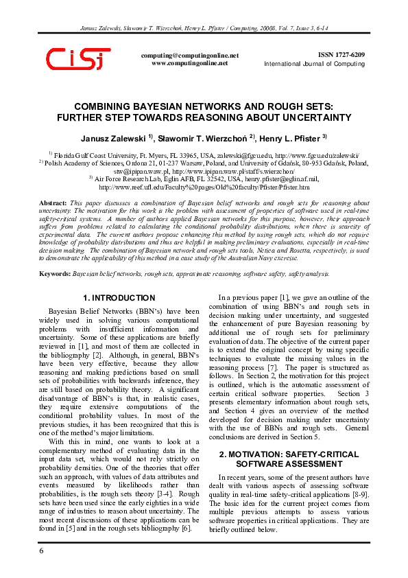 (PDF) Combining Bayesian Networks and Rough Sets: Further Step Towards ...