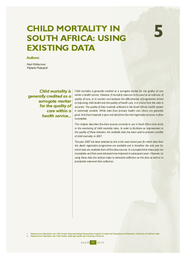 (PDF) Child mortality in South Africa: using existing data