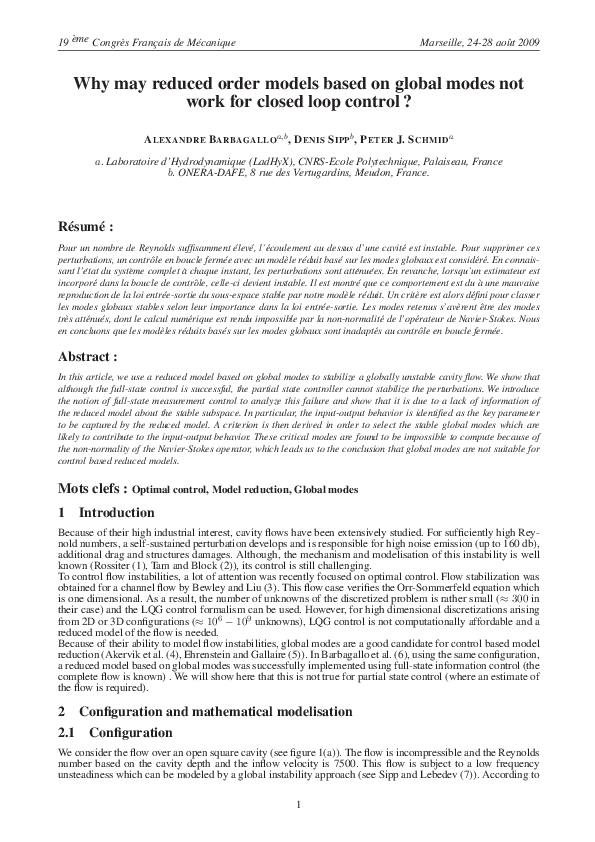(PDF) Why may reduced order models based on global modes not work for ...