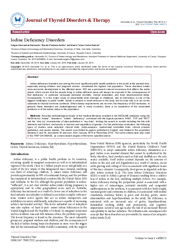 (PDF) Iodine Deficiency Disorders