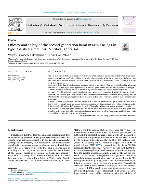 (PDF) Efficacy and safety of the second generation basal insulin ...