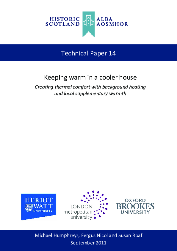(PDF) Keeping warm in a cooler house: Creating thermal comfort with ...