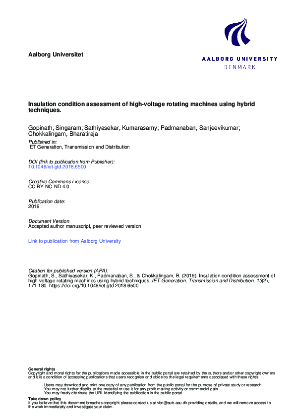 (PDF) Insulation condition assessment of high‐voltage rotating machines ...