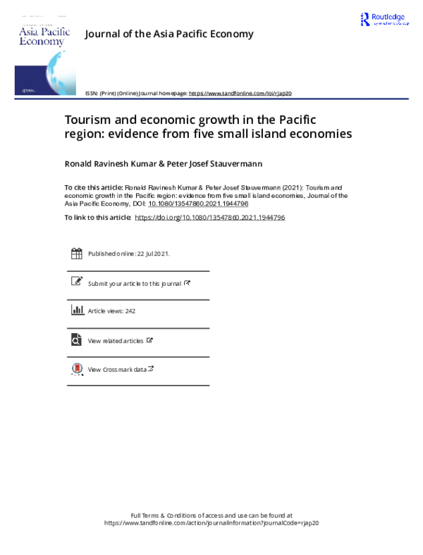 (PDF) Tourism and economic growth in the Pacific region: evidence from ...