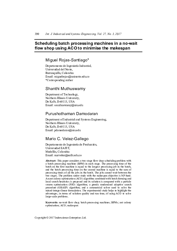 (PDF) Scheduling batch processing machines in a no-wait flow shop using ...