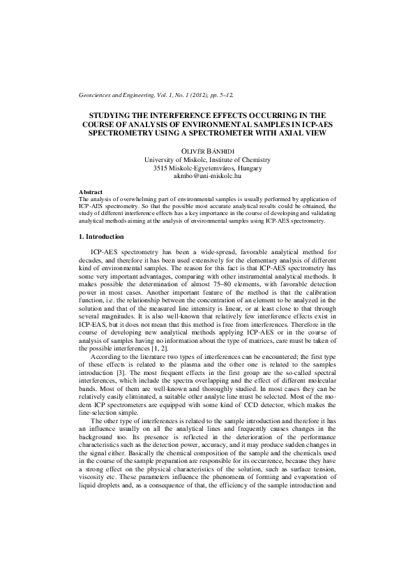 (PDF) Studying the Interference Effects Occurring in the Course of ...