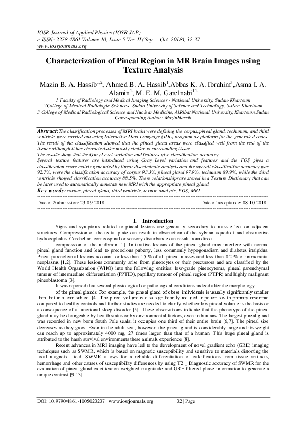 (PDF) Characterization of Pineal Region in MR Brain Images using ...