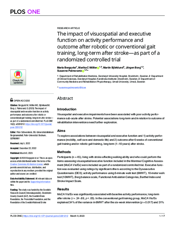 (PDF) The impact of visuospatial and executive function on activity ...