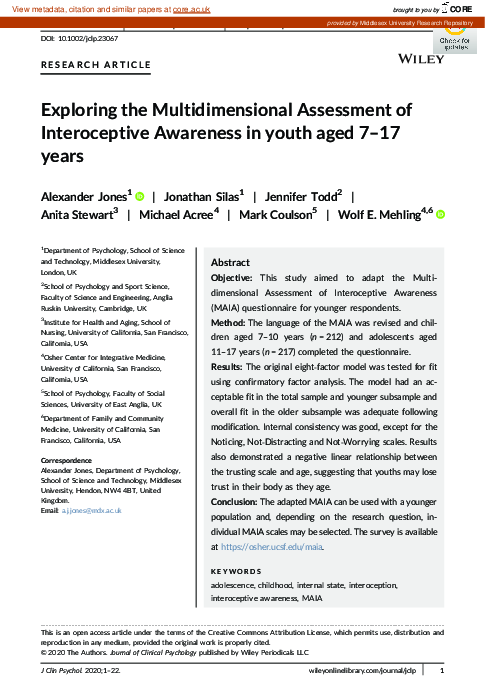 (PDF) Exploring the Multidimensional Assessment of Interoceptive ...