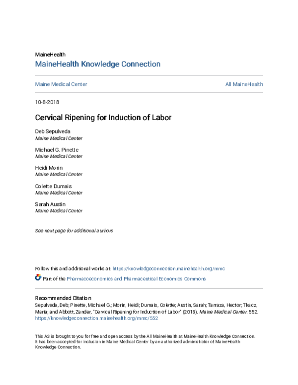 (PDF) Cervical Ripening for Induction of Labor
