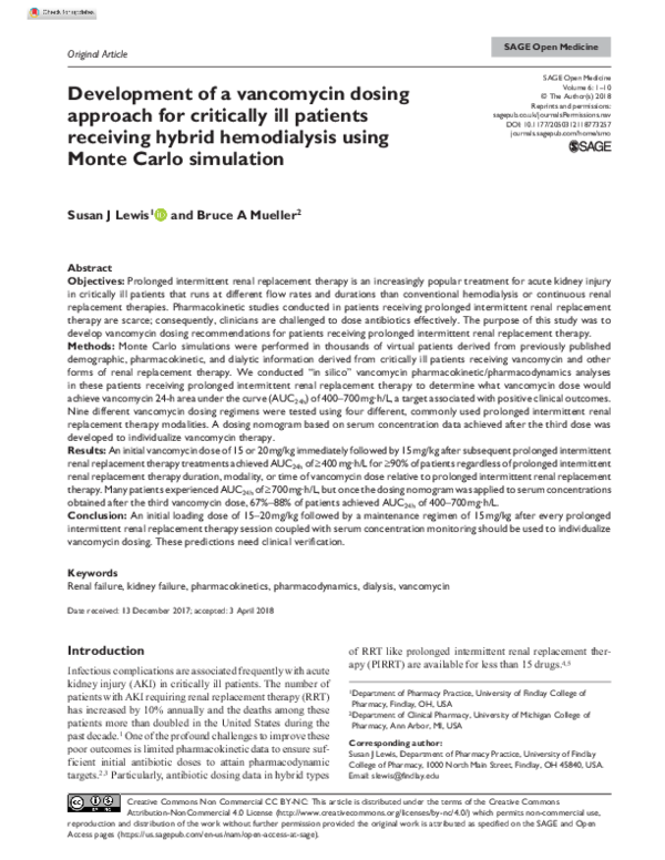 (PDF) Development of a vancomycin dosing approach for critically ill ...