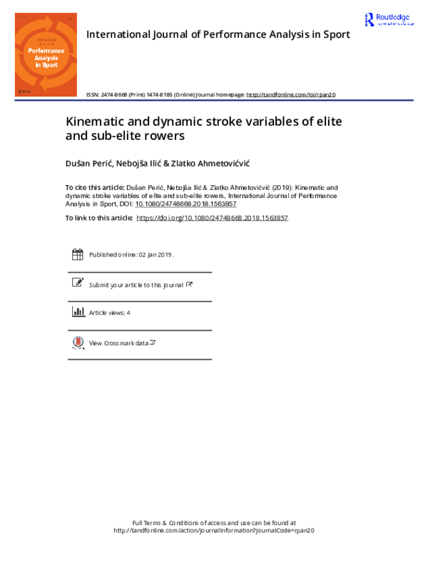 (PDF) Kinematic and dynamic stroke variables of elite and sub-elite rowers