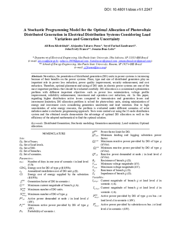 (PDF) A Stochastic Programming Model for the Optimal Allocation of ...