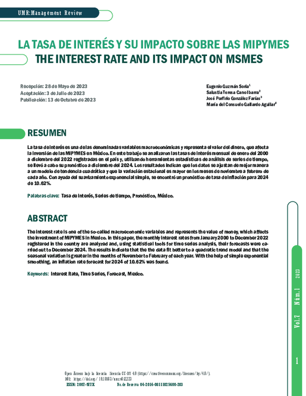 (PDF) La Tasa De Interés y Su Impacto Sobre Las Mipymes
