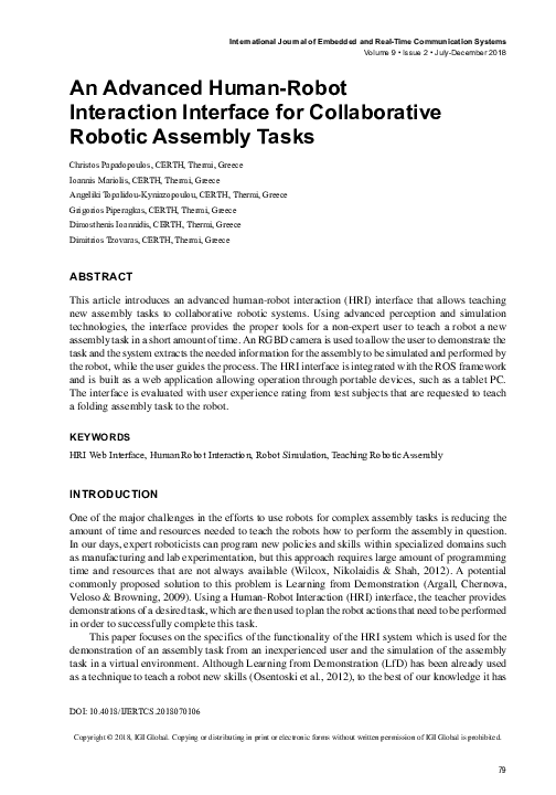 (PDF) An Advanced Human-Robot Interaction Interface for Teaching ...
