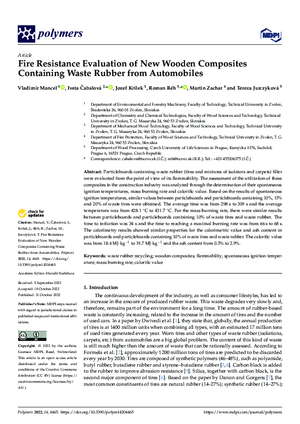 (PDF) Fire Resistance Evaluation of New Wooden Composites Containing ...