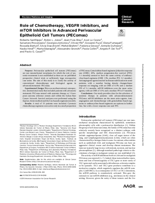 (PDF) Role of Chemotherapy, VEGFR Inhibitors, and mTOR Inhibitors in ...