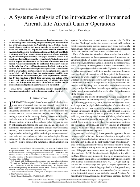 (PDF) A Systems Analysis of the Introduction of Unmanned Aircraft Into ...