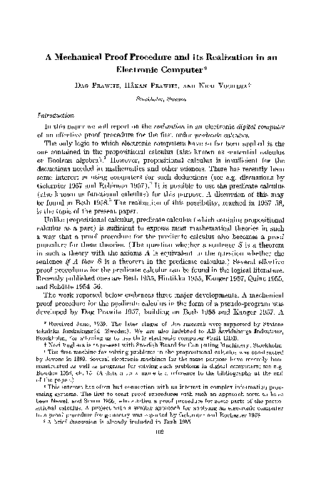 (PDF) A Mechanical Proof Procedure and its Realization in an Electronic ...
