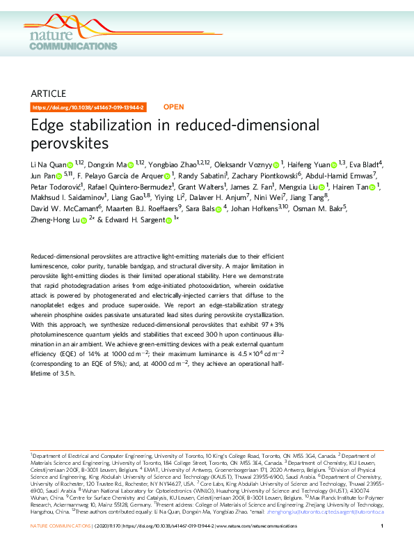 (PDF) Edge stabilization in reduced-dimensional perovskites
