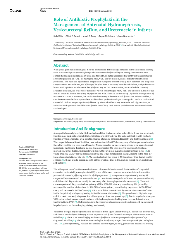 (PDF) Role of Antibiotic Prophylaxis in the Management of Antenatal ...