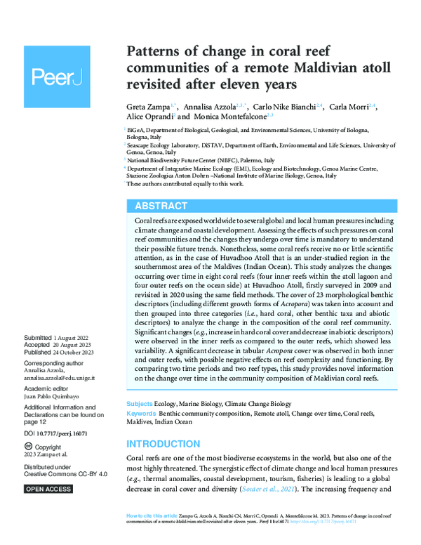 (PDF) Patterns of change in coral reef communities of a remote ...