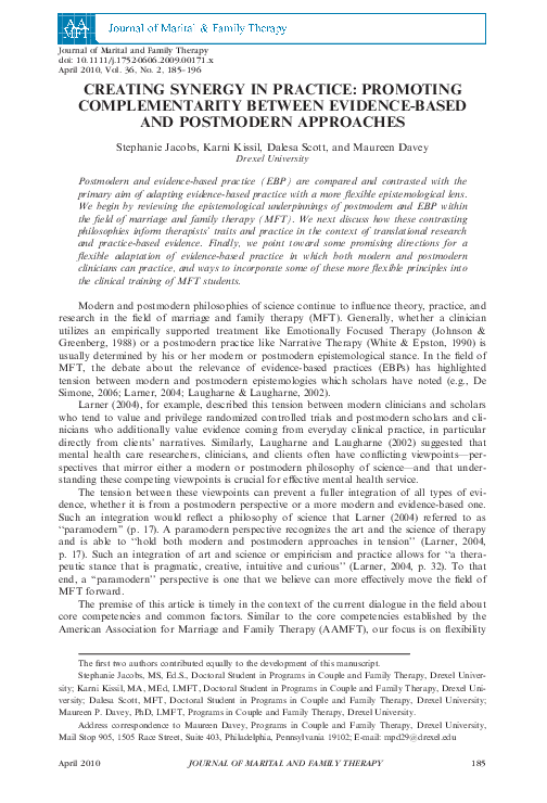 (PDF) Creating Synergy in Practice: Promoting Complementarity Between ...