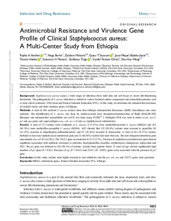 (PDF) Antimicrobial Resistance and Virulence Gene Profile of Clinical ...