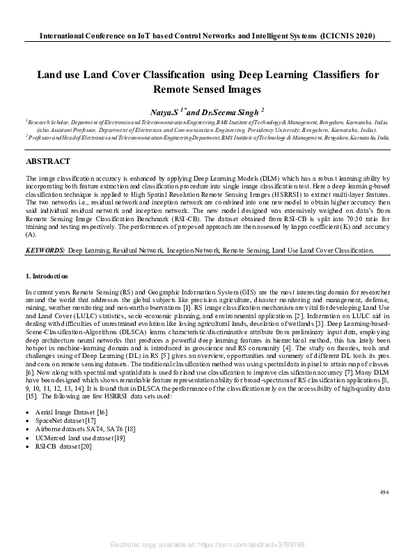 (PDF) Land use Land Cover Classifıcation using Deep Learning ...