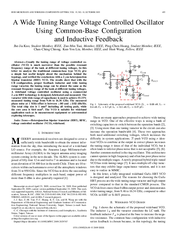 (PDF) A Wide Tuning Range Voltage Controlled Oscillator with a High ...