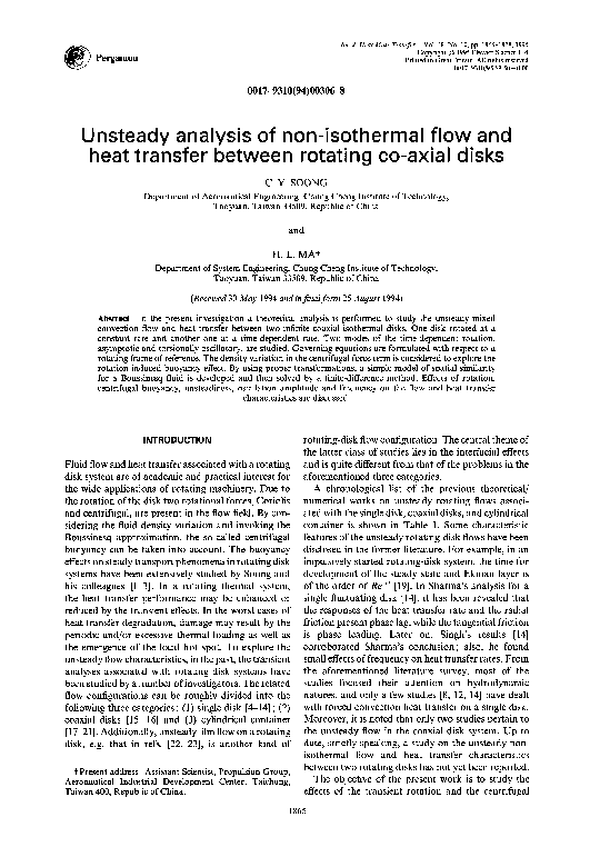 (PDF) Unsteady analysis of non-isothermal flow and heat transfer ...