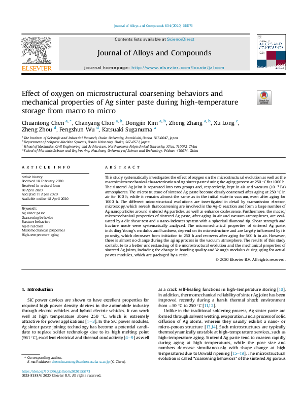 (PDF) Effect of oxygen on microstructural coarsening behaviors and ...