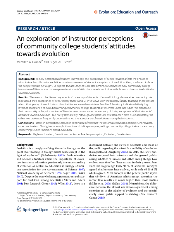 (PDF) An exploration of instructor perceptions of community college ...