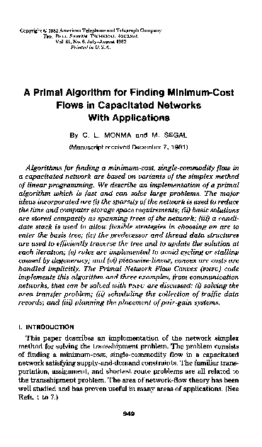 (PDF) A Primal Algorithm for Finding Minimum-Cost Flows in Capacitated ...