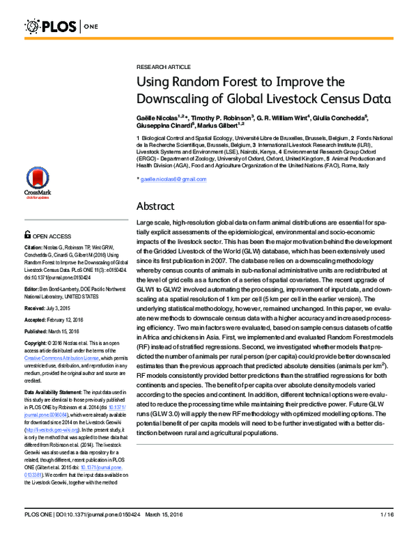 (PDF) Using Random Forest to Improve the Downscaling of Global ...