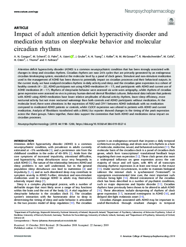 (PDF) Impact of adult attention deficit hyperactivity disorder and ...