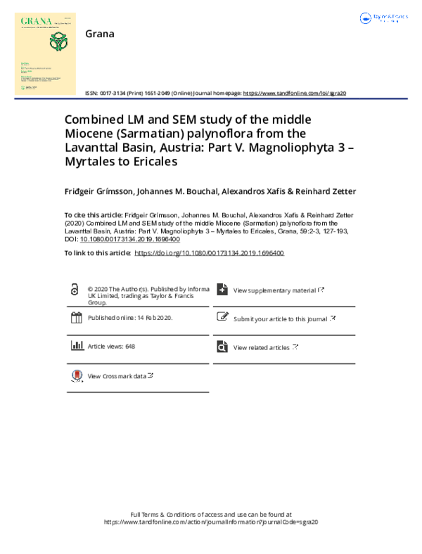 (PDF) Combined LM and SEM study of the middle Miocene (Sarmatian ...