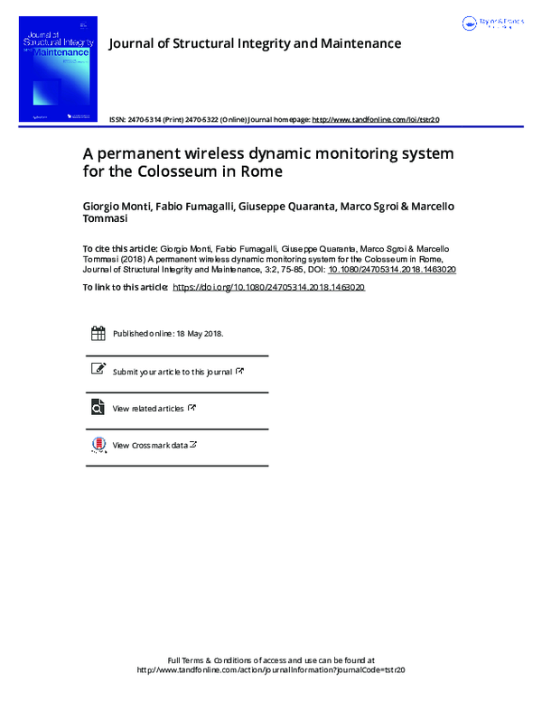 (PDF) A permanent wireless dynamic monitoring system for the Colosseum ...